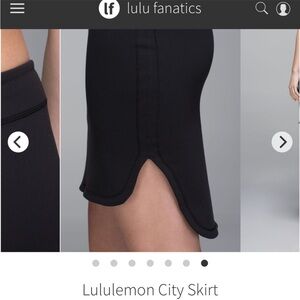 Lululemon City Skirt high low fitted pencil jet black size 4 pull on